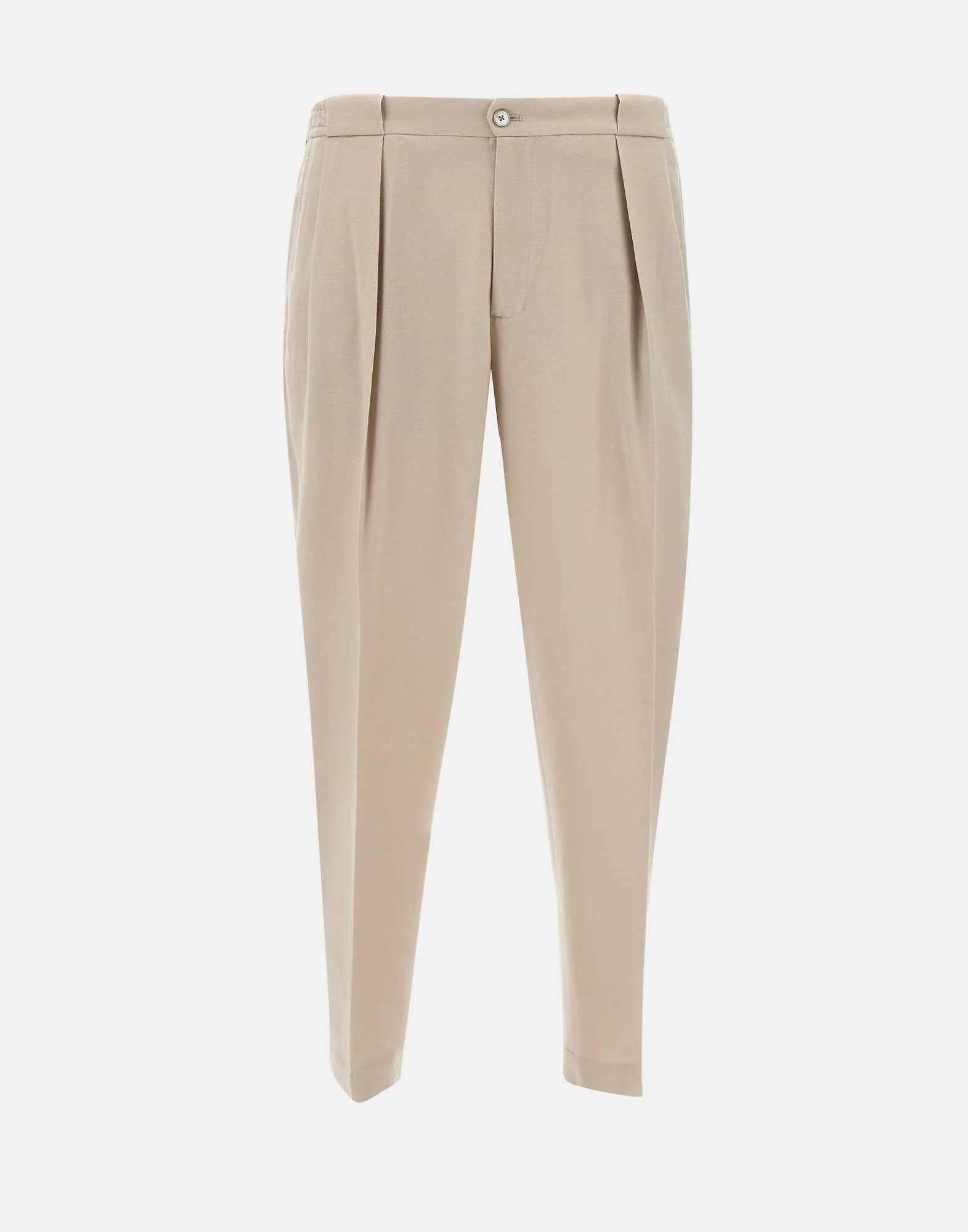 Men's Beige Wool Trousers