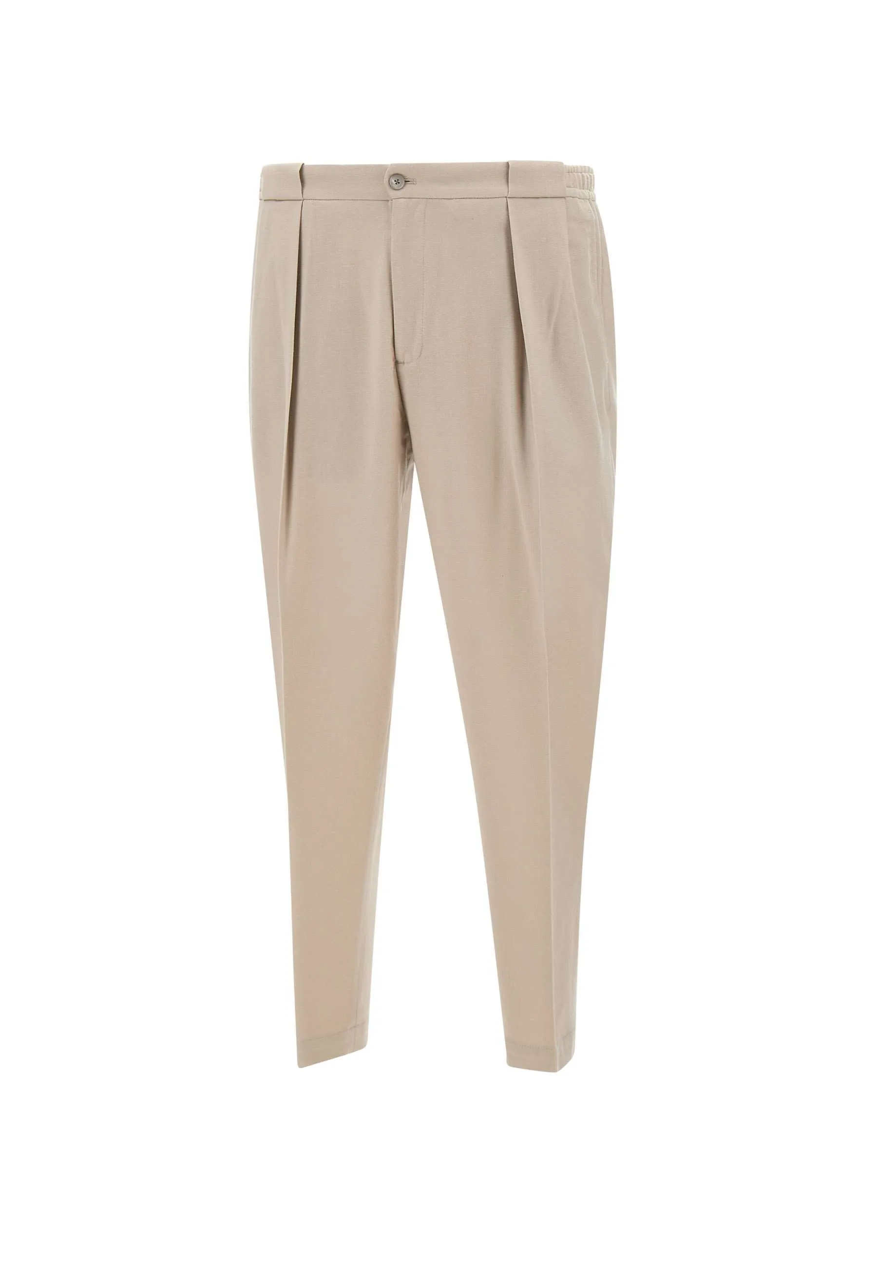 Men's Beige Wool Trousers