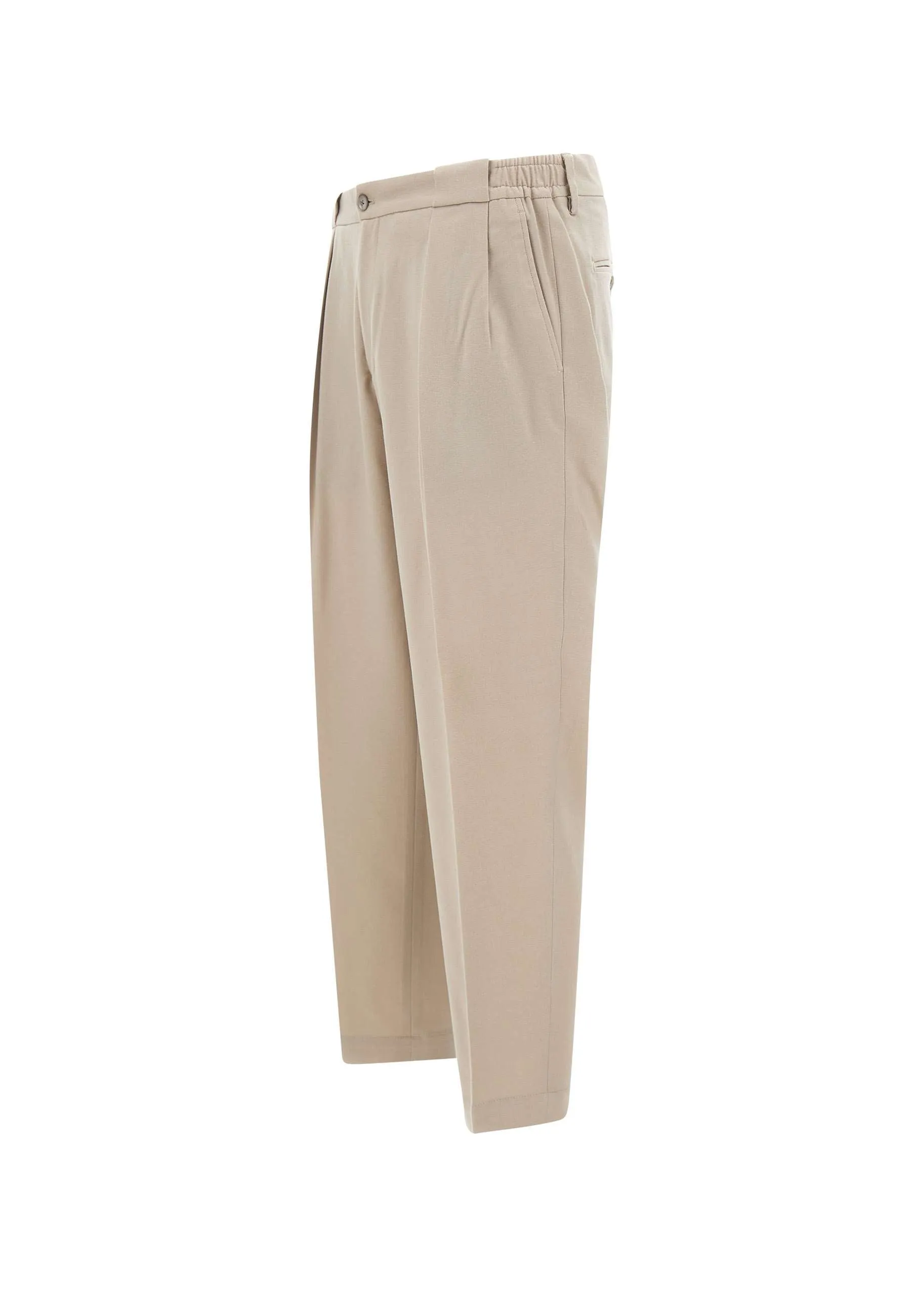 Men's Beige Wool Trousers