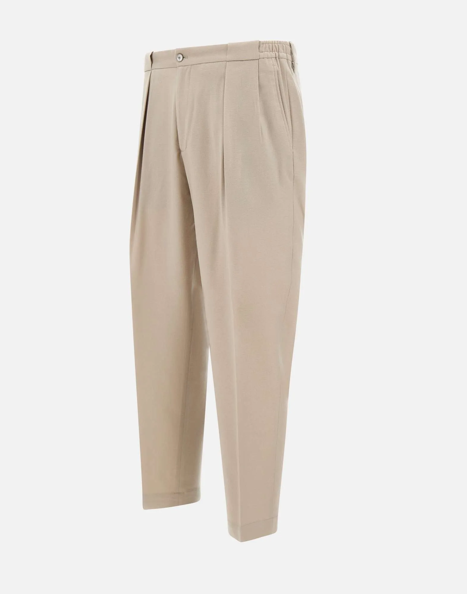 Men's Beige Wool Trousers