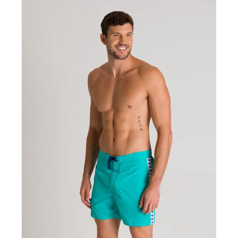 MEN'S ICONS BOXER SWIM SHORTS - MINT/WHITE