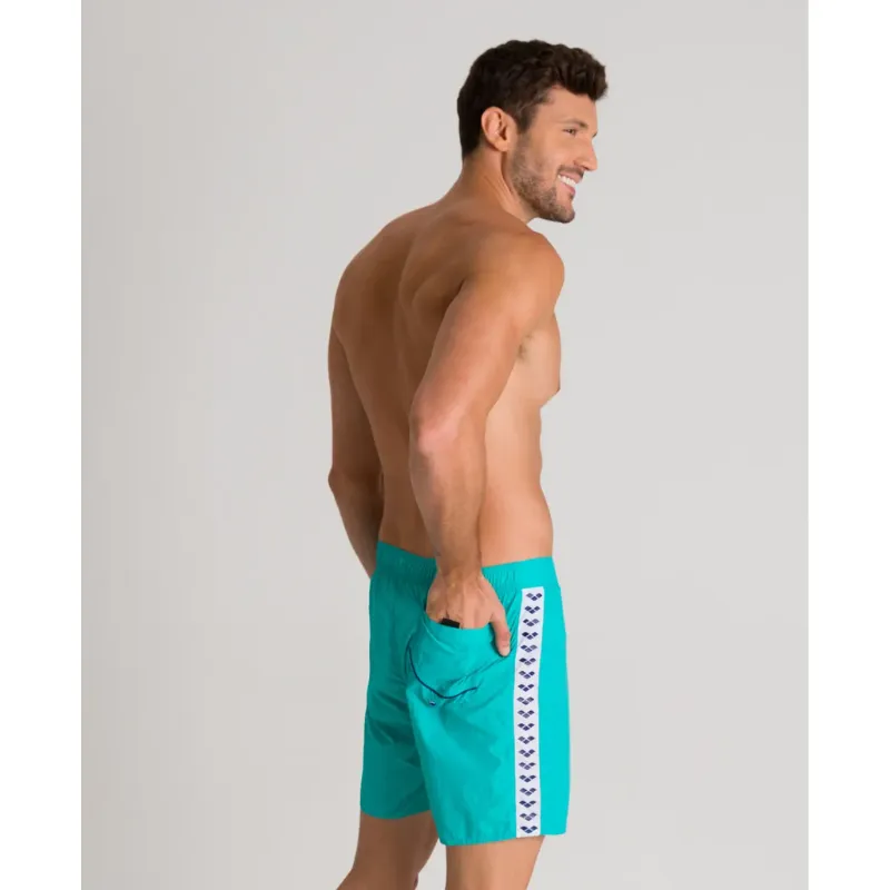 MEN'S ICONS BOXER SWIM SHORTS - MINT/WHITE