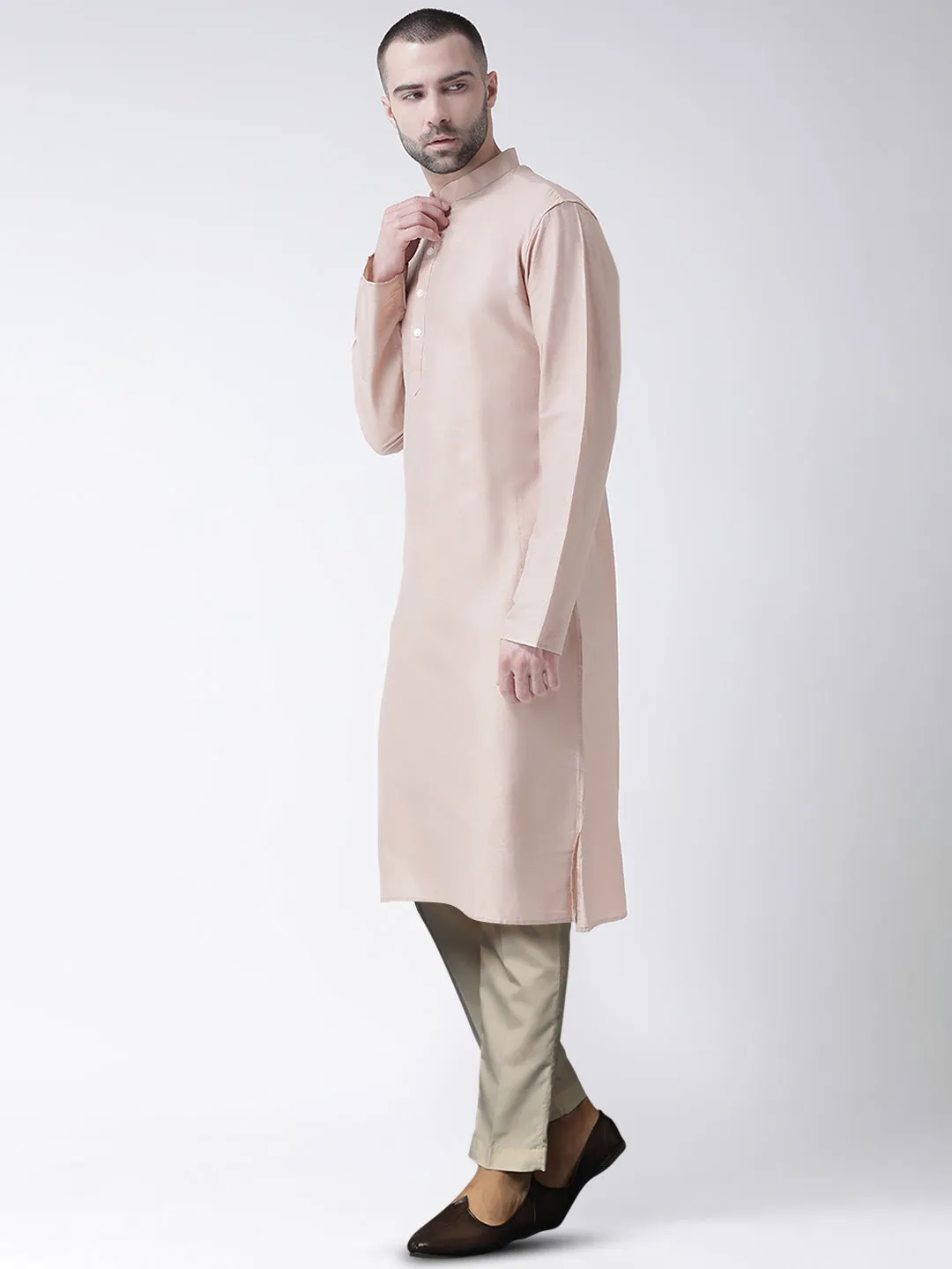 Men's Nude Kurta Trousers Set