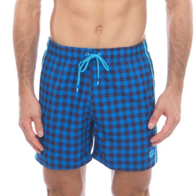 MEN'S SMALL CHECK BOXER SWIM SHORTS