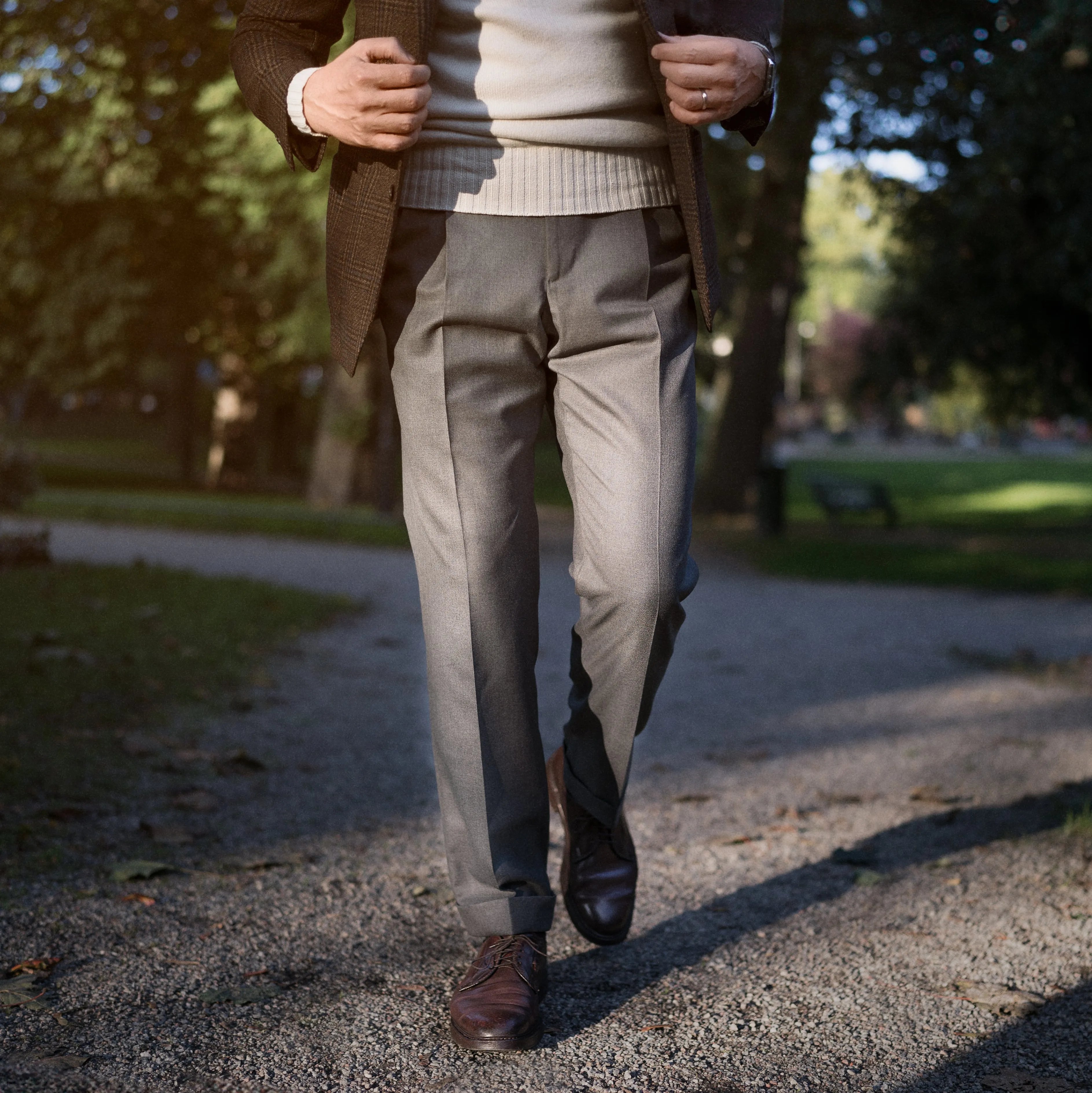 Milano medium grey wool trousers