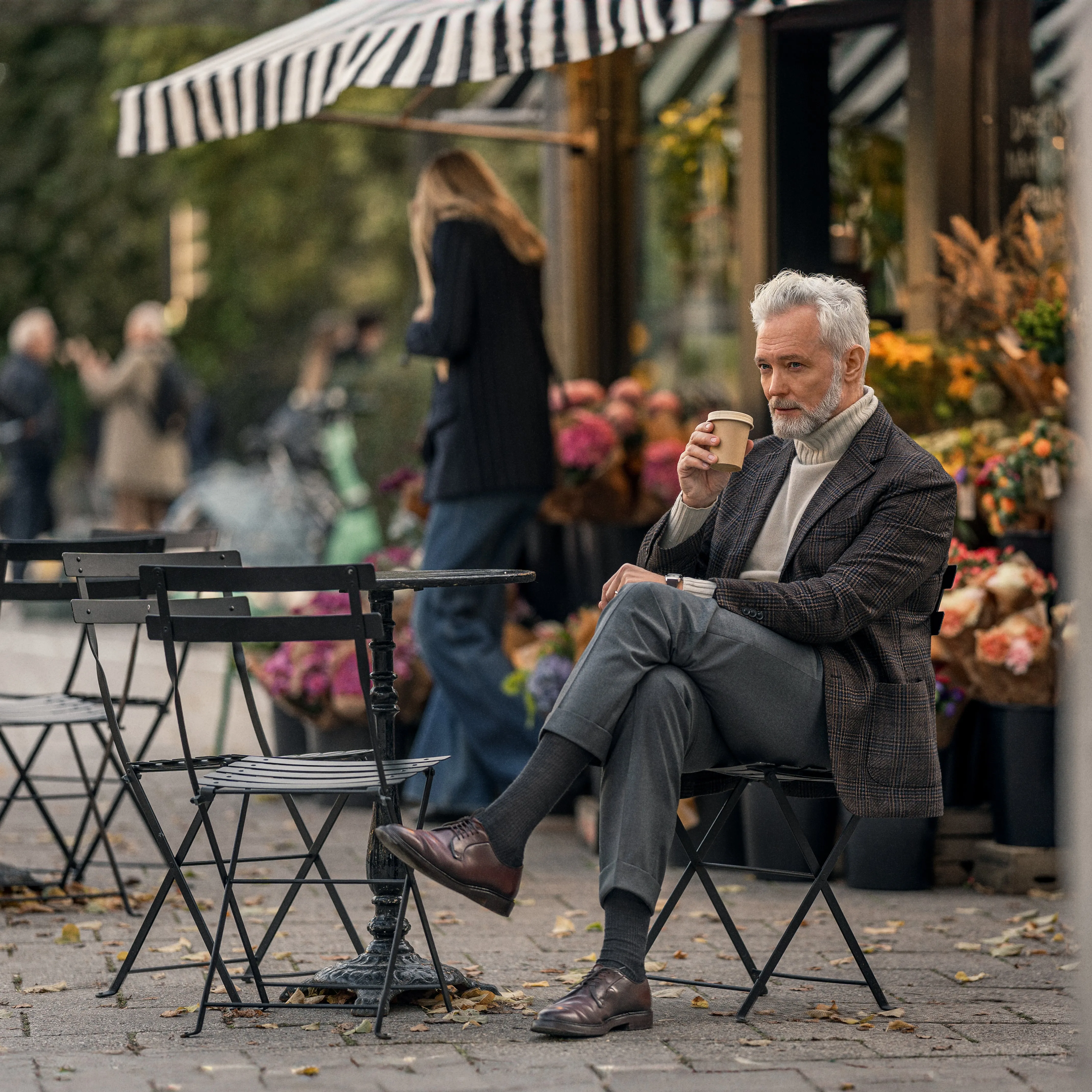 Milano medium grey wool trousers