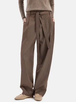 Minimalist Wool Pleated Trousers