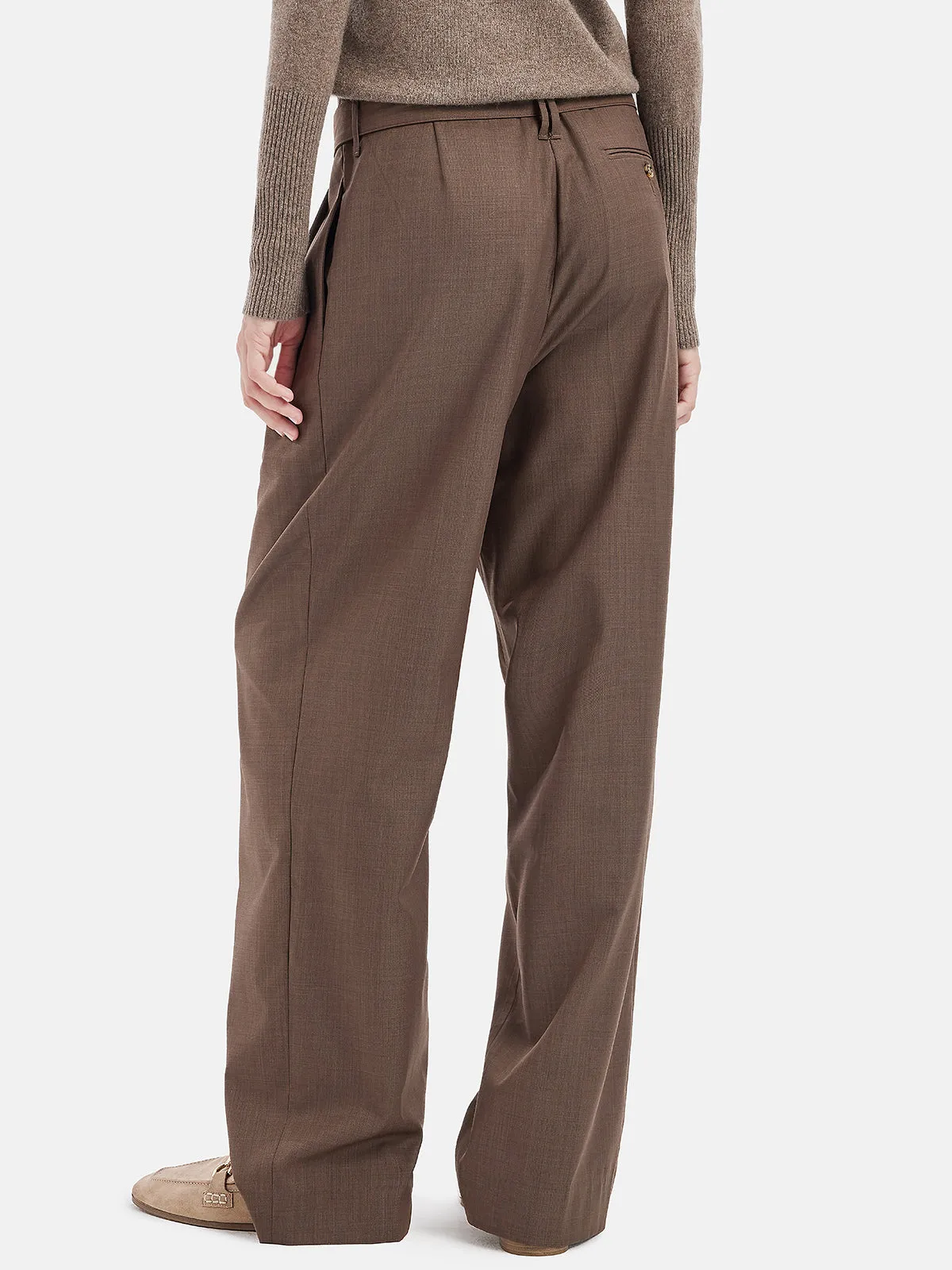 Minimalist Wool Pleated Trousers