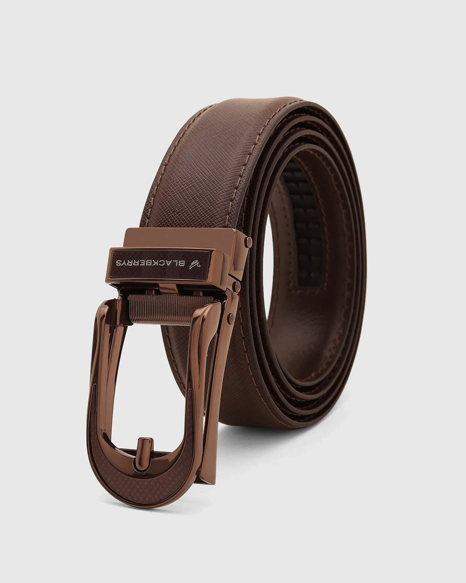 Must Haves Leather Brown Textured Belt - New Galenia