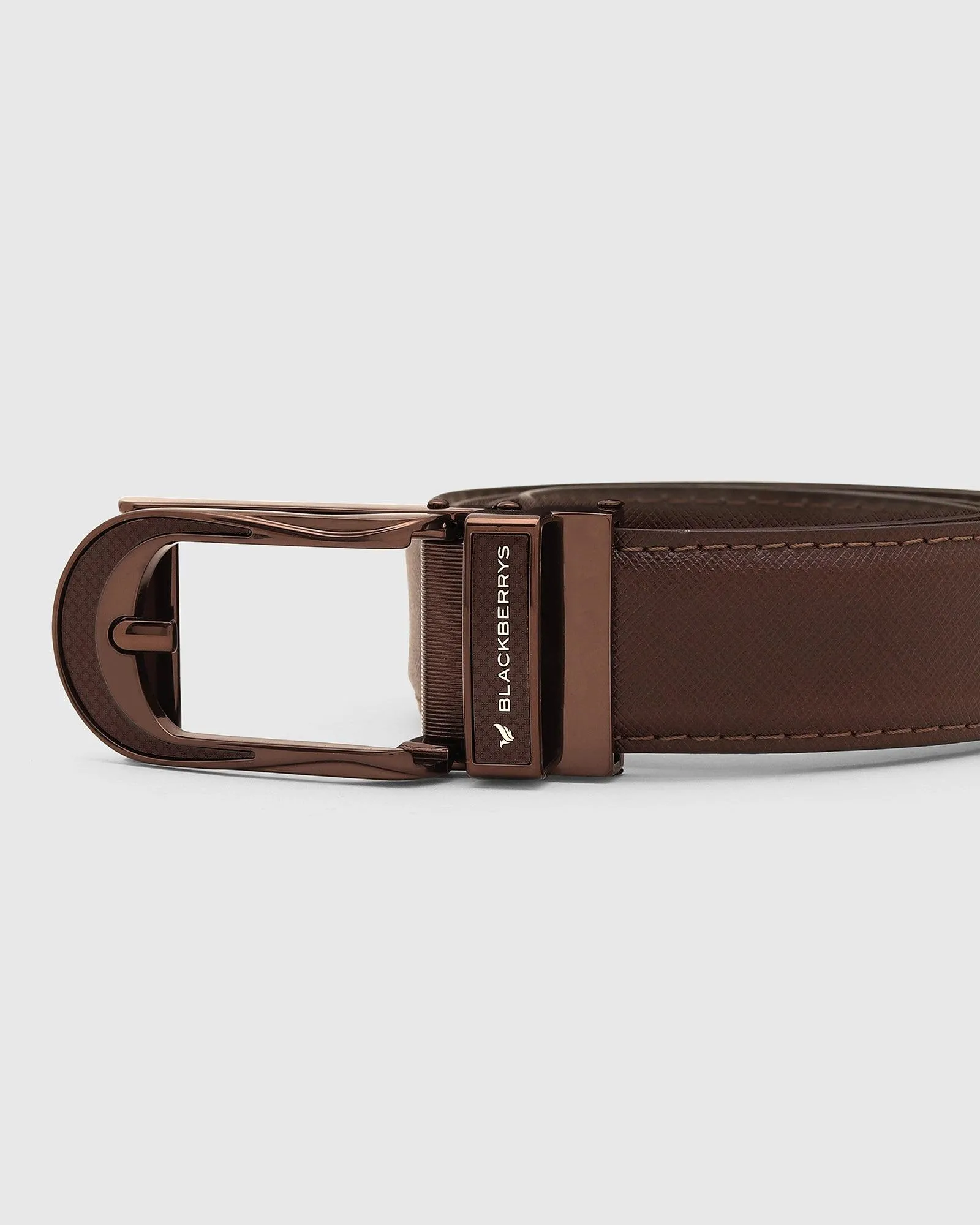 Must Haves Leather Brown Textured Belt - New Galenia