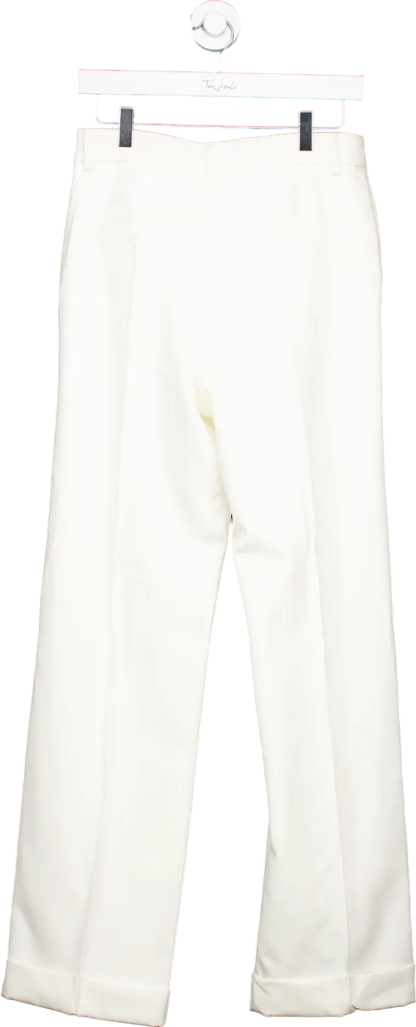 NA-KD White Fold Up Suit Pants UK 10