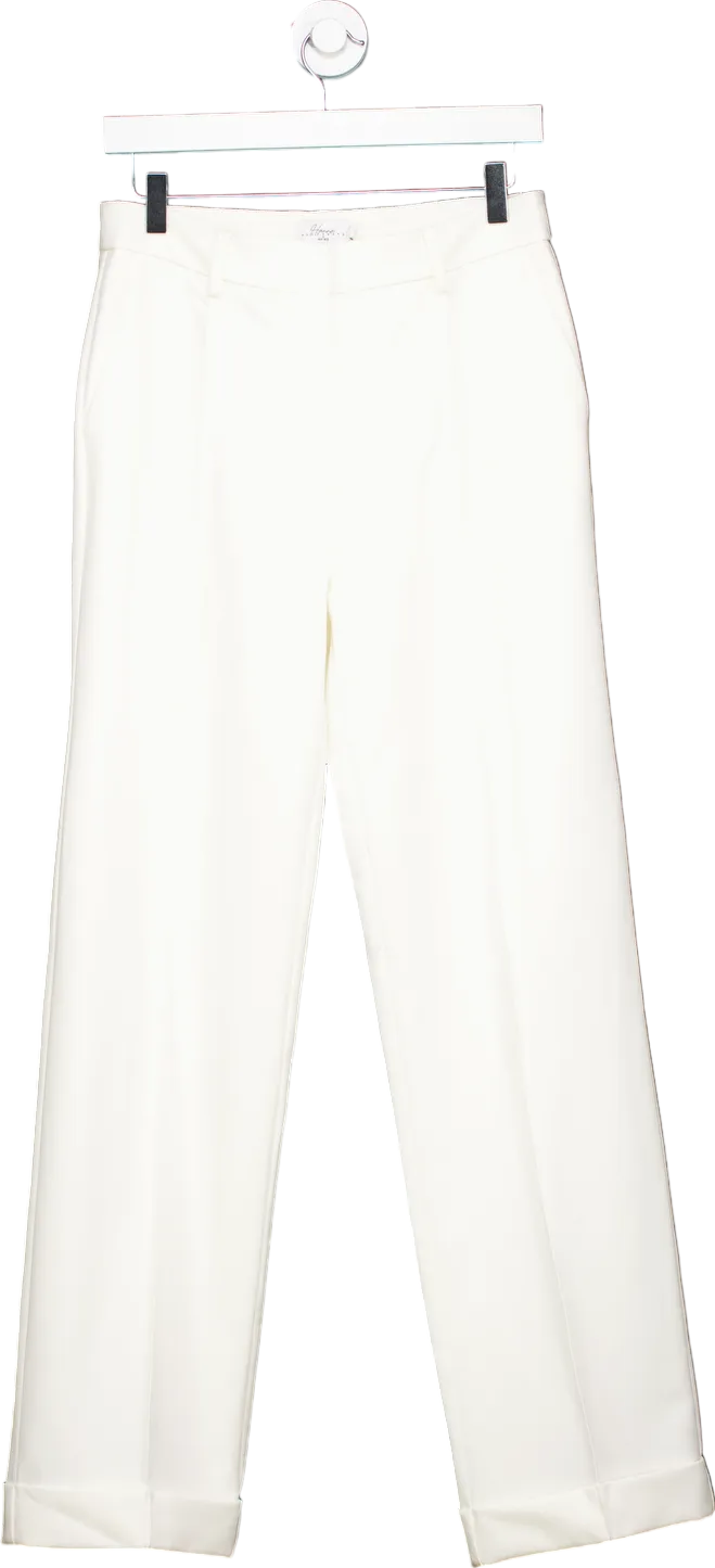 NA-KD White Fold Up Suit Pants UK 10