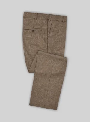 Noble Brown Wool Silk Linen Pants