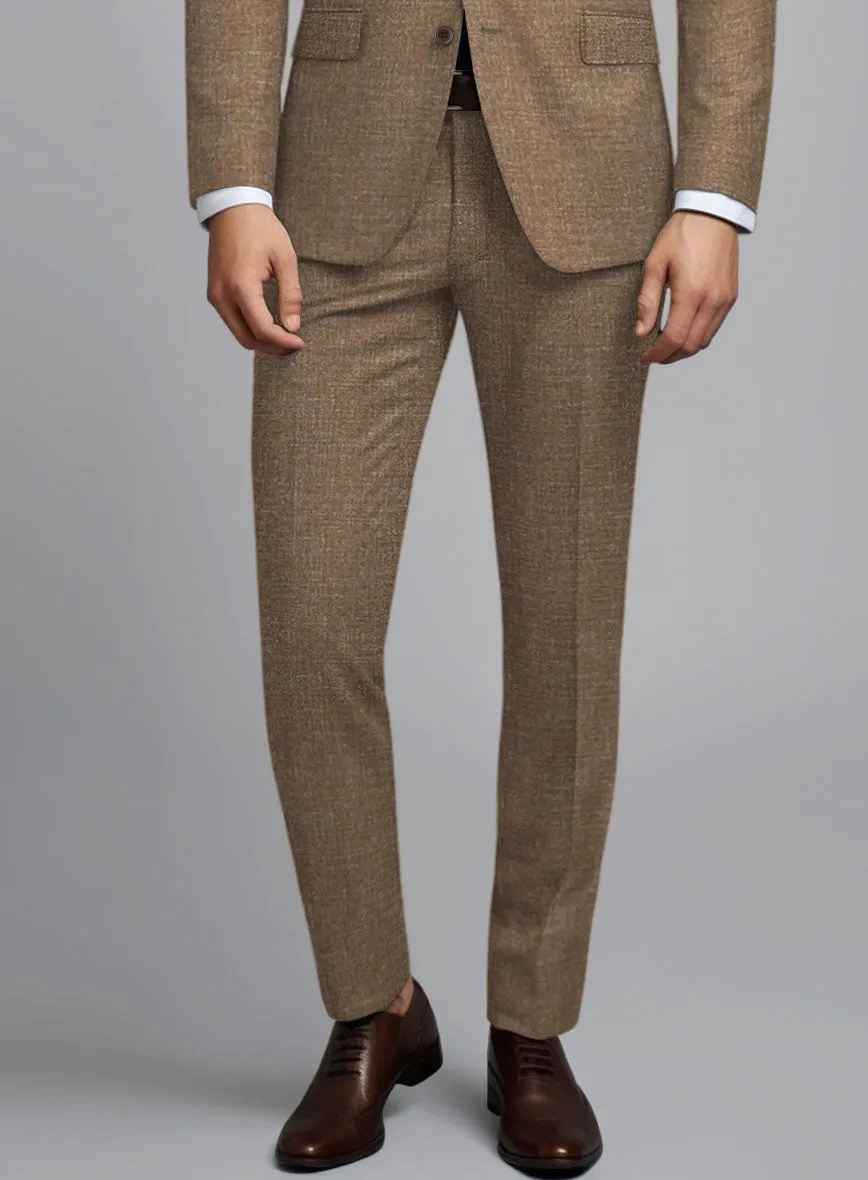 Noble Brown Wool Silk Linen Pants