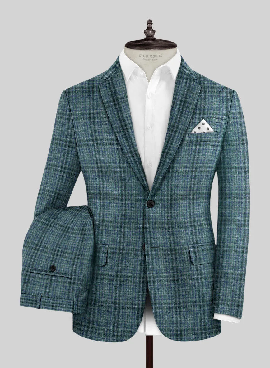 Noble Lucinda Check Wool Silk Linen Suit