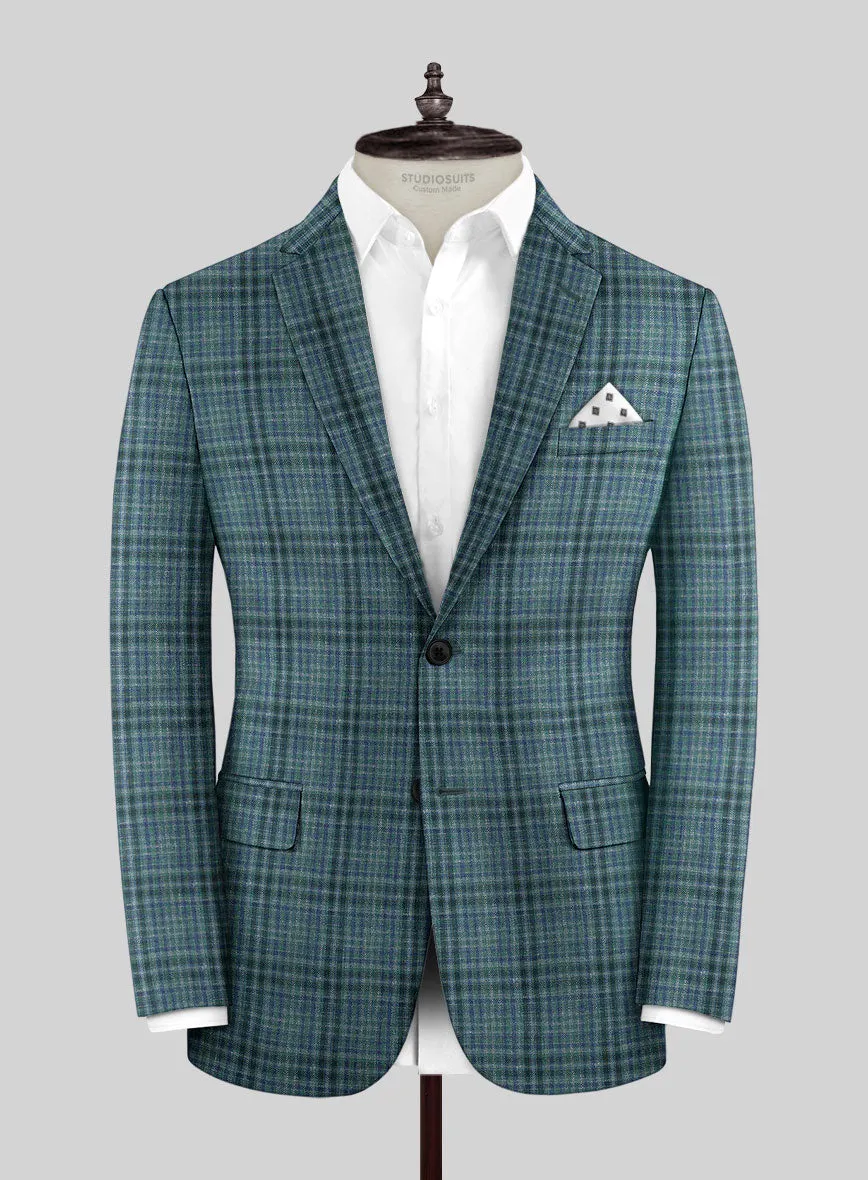 Noble Lucinda Check Wool Silk Linen Suit