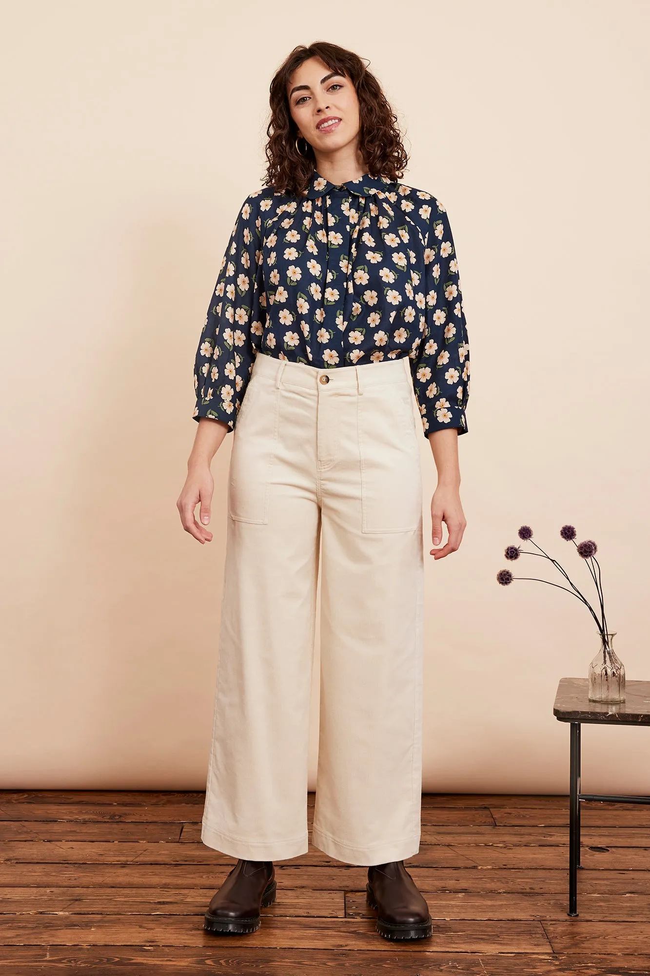 Nora Needlecord Vanilla Trouser Cropped