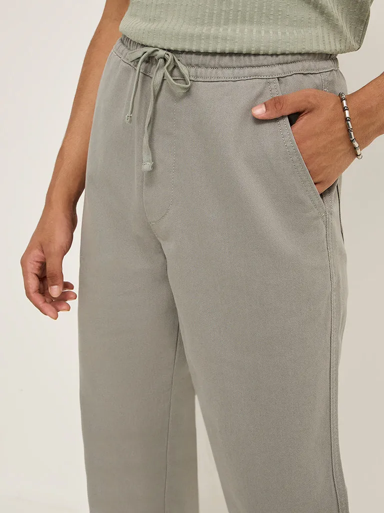 Nuon Sage Slim-Fit Mid-Rise Cotton Trousers