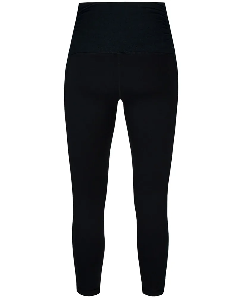 Nux Active Reversible Kent Capri Legging - P3013R Womens - Black Ink/Heather Grey