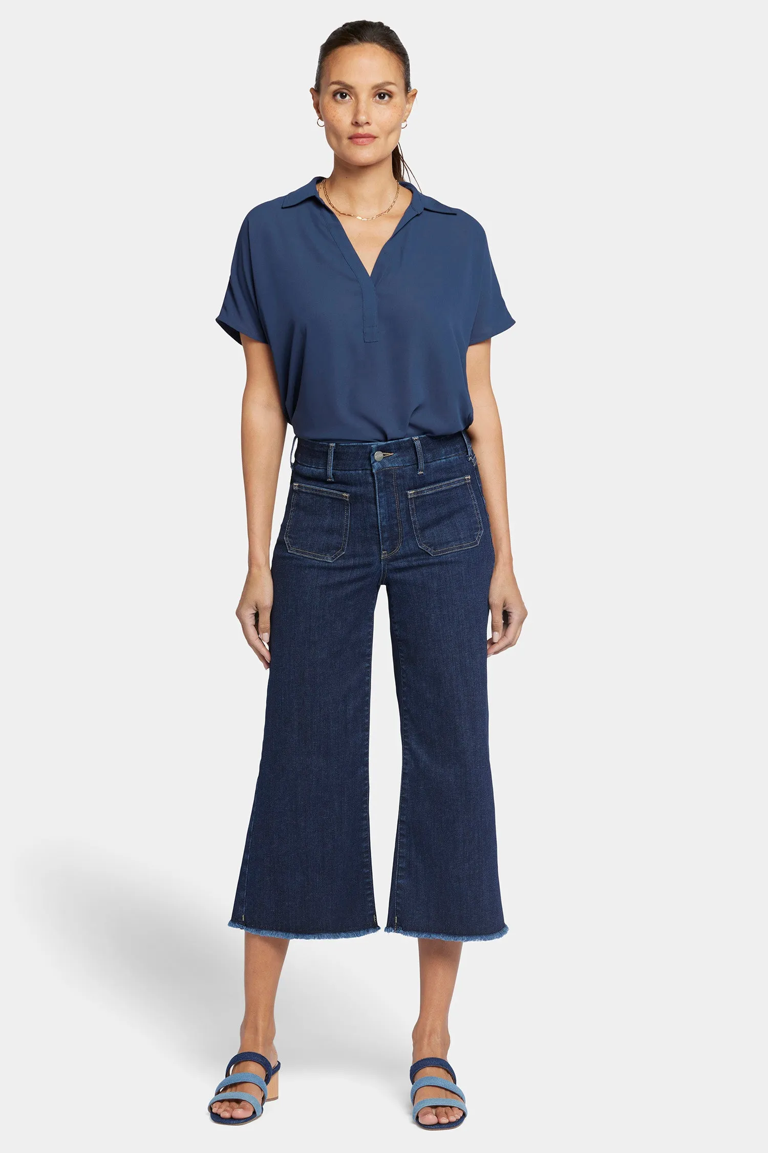 Patchie Wide Leg Capri Jeans In Petite - Sublime