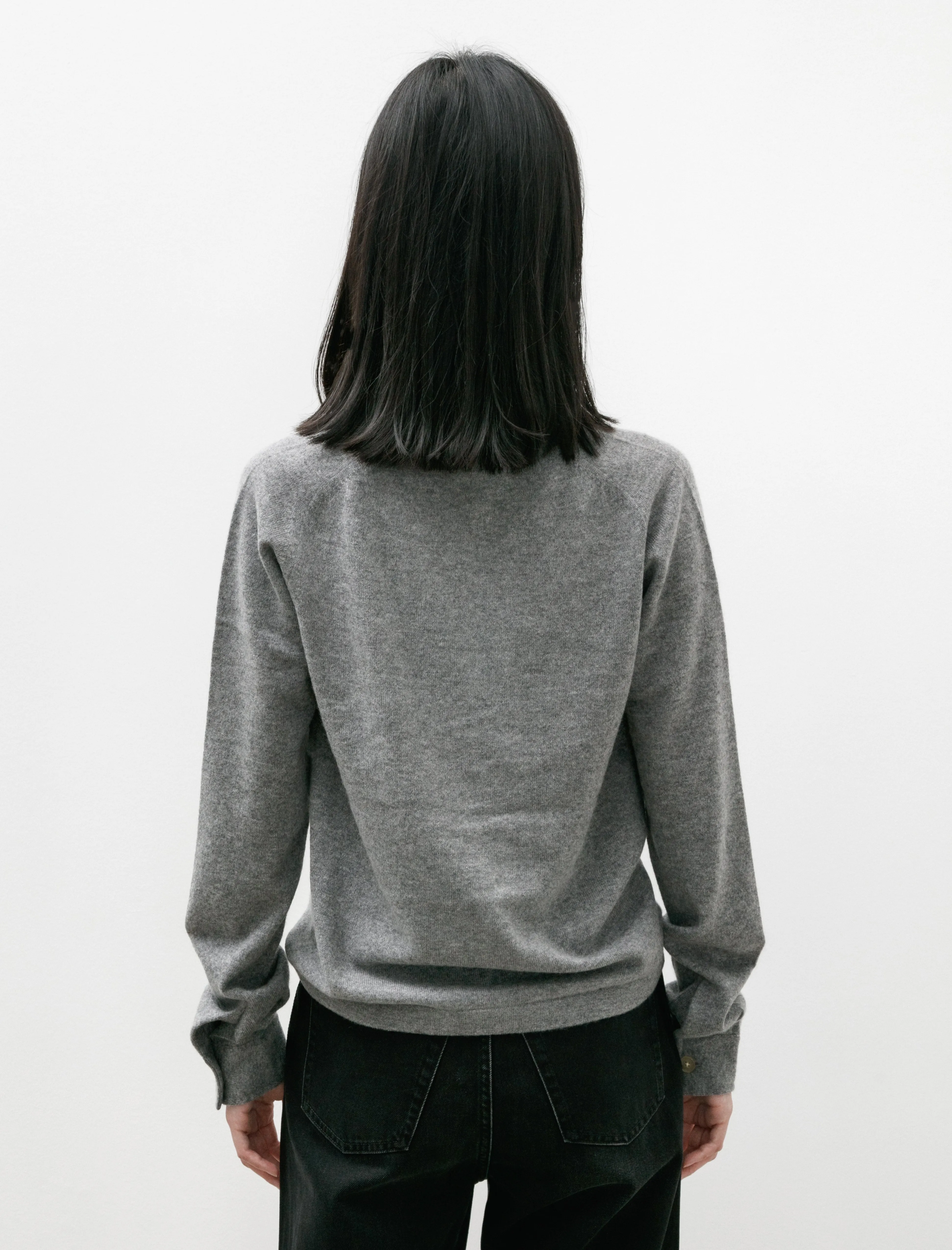 Raglan Sleeve Cashmere Shirt Grey Mélange