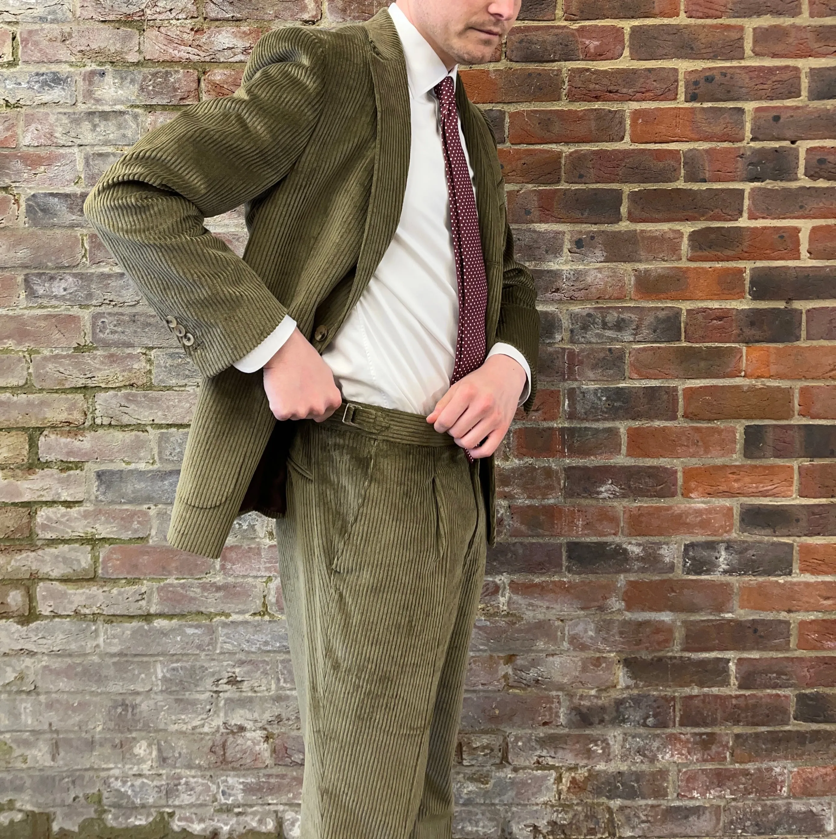 Regent - 'Terrence' Suit - Olive Green Coniston 5-Wale Cotton Corduroy 400g