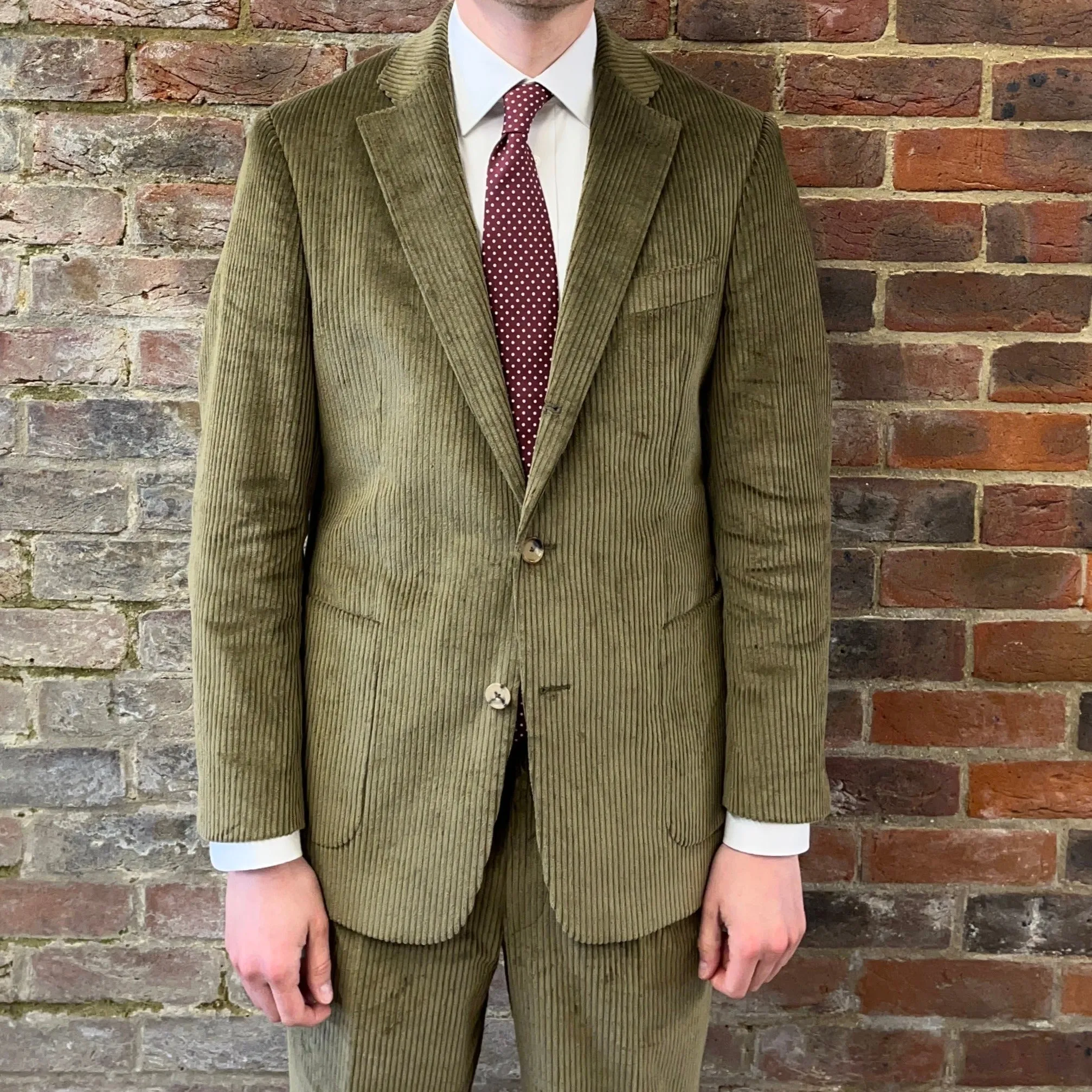 Regent - 'Terrence' Suit - Olive Green Coniston 5-Wale Cotton Corduroy 400g