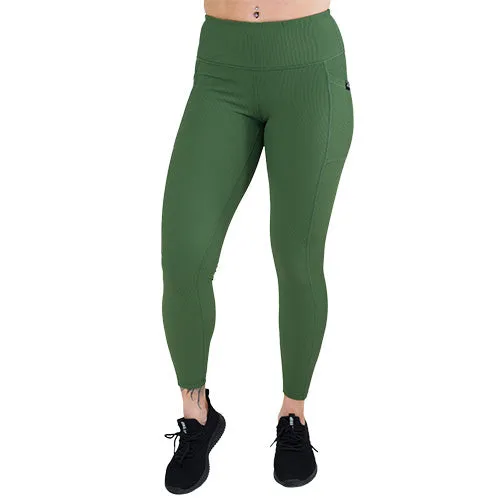 Ribbed Leggings | Hunter Green