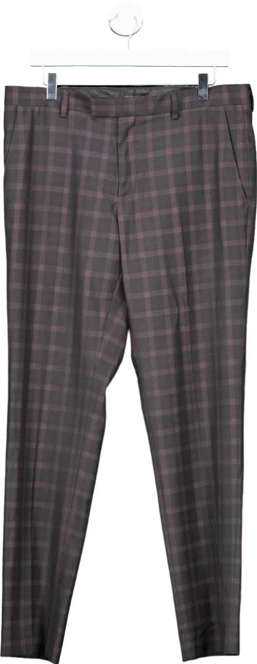 River Island Grey Checked Trousers UK 34R