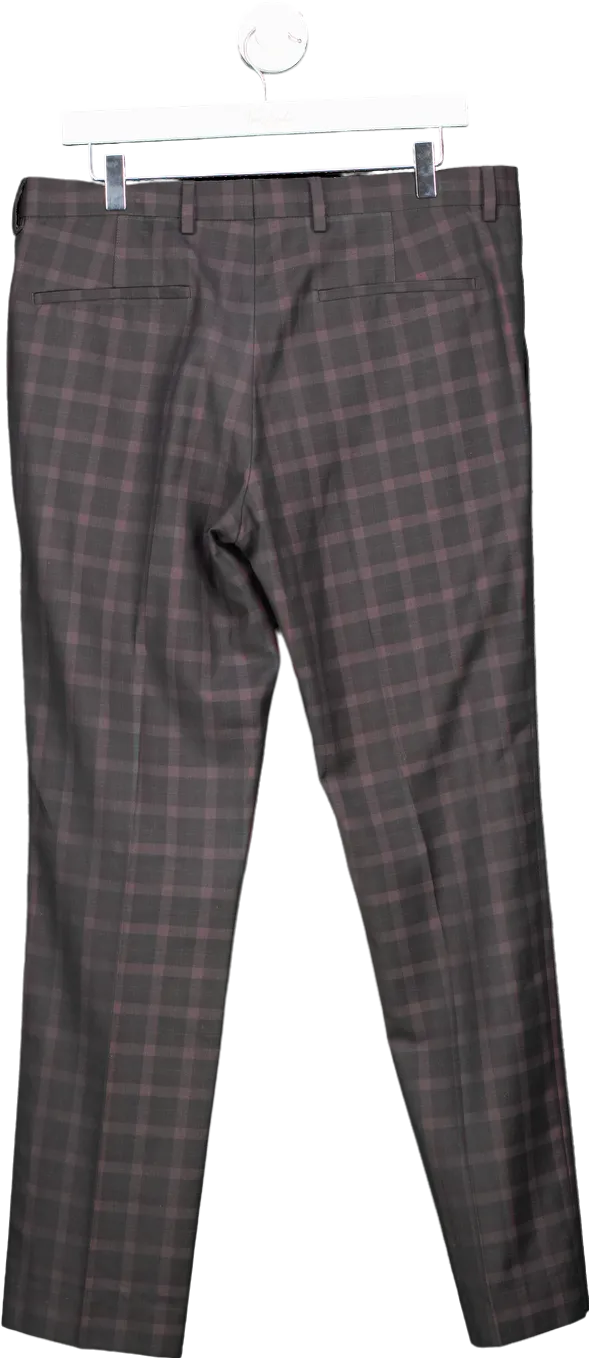 River Island Grey Checked Trousers UK 34R