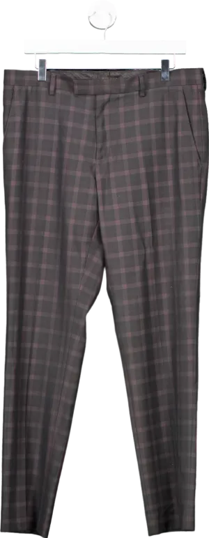 River Island Grey Checked Trousers UK 34R