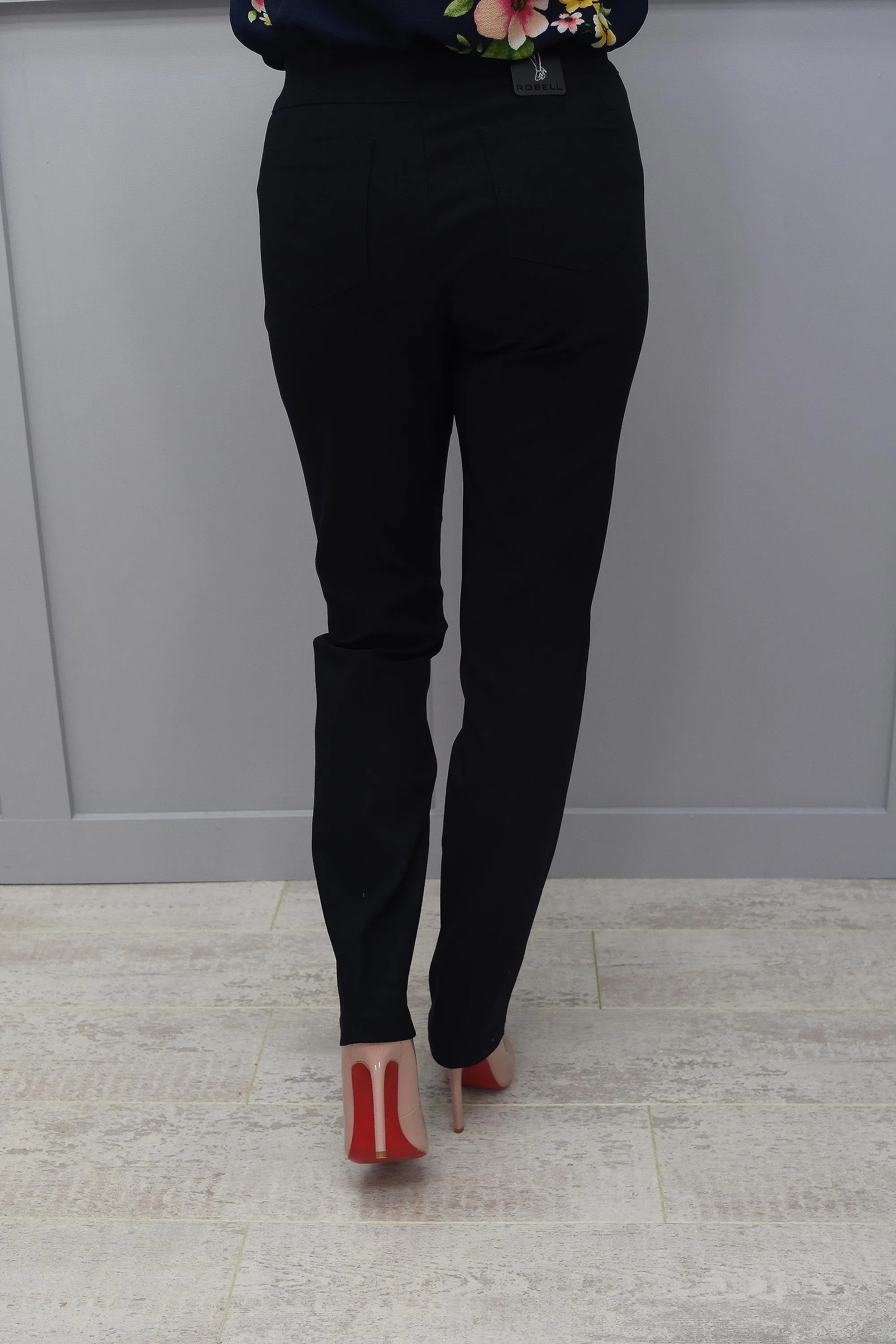 Robell Full Length Bella Navy Trousers - 51559 5499 69