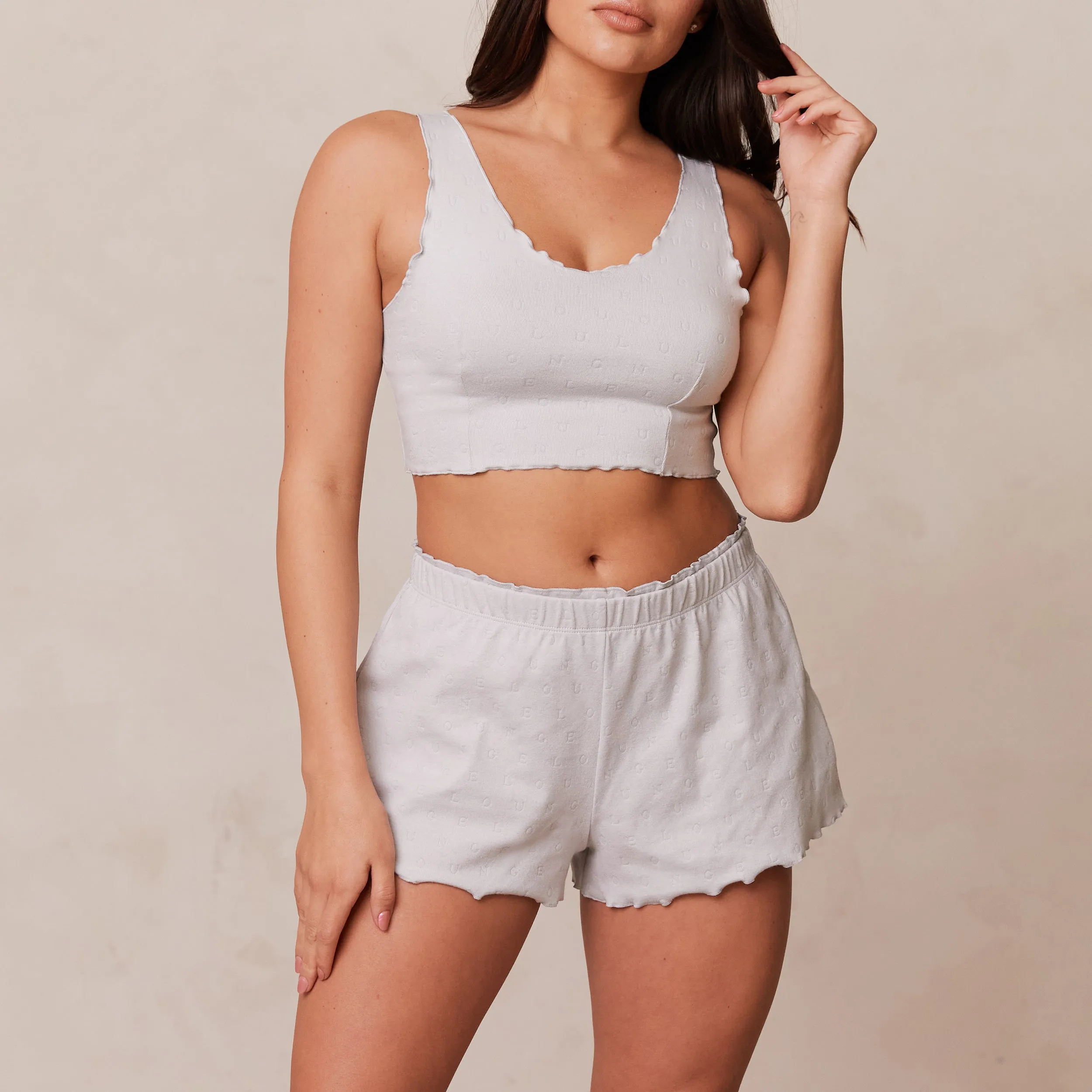 Ruffle Pyjama Cami Top - Frost