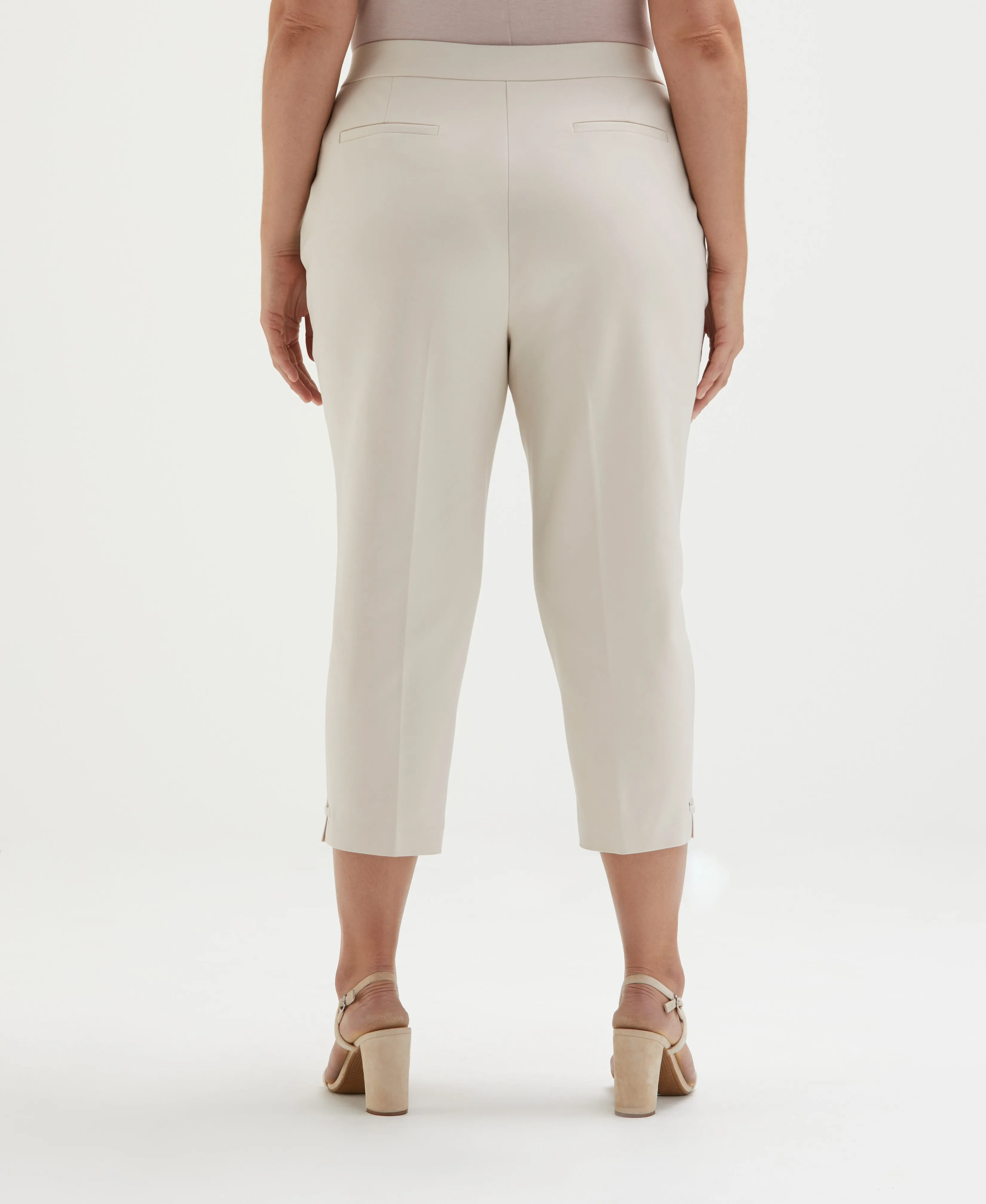 Satin Twill Capri With Grommets