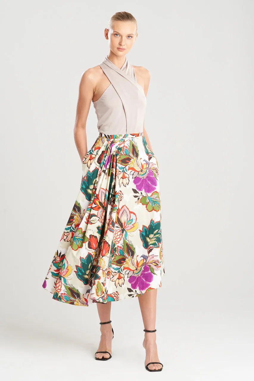 Sayuri Cotton Poplin Side Drape Skirt