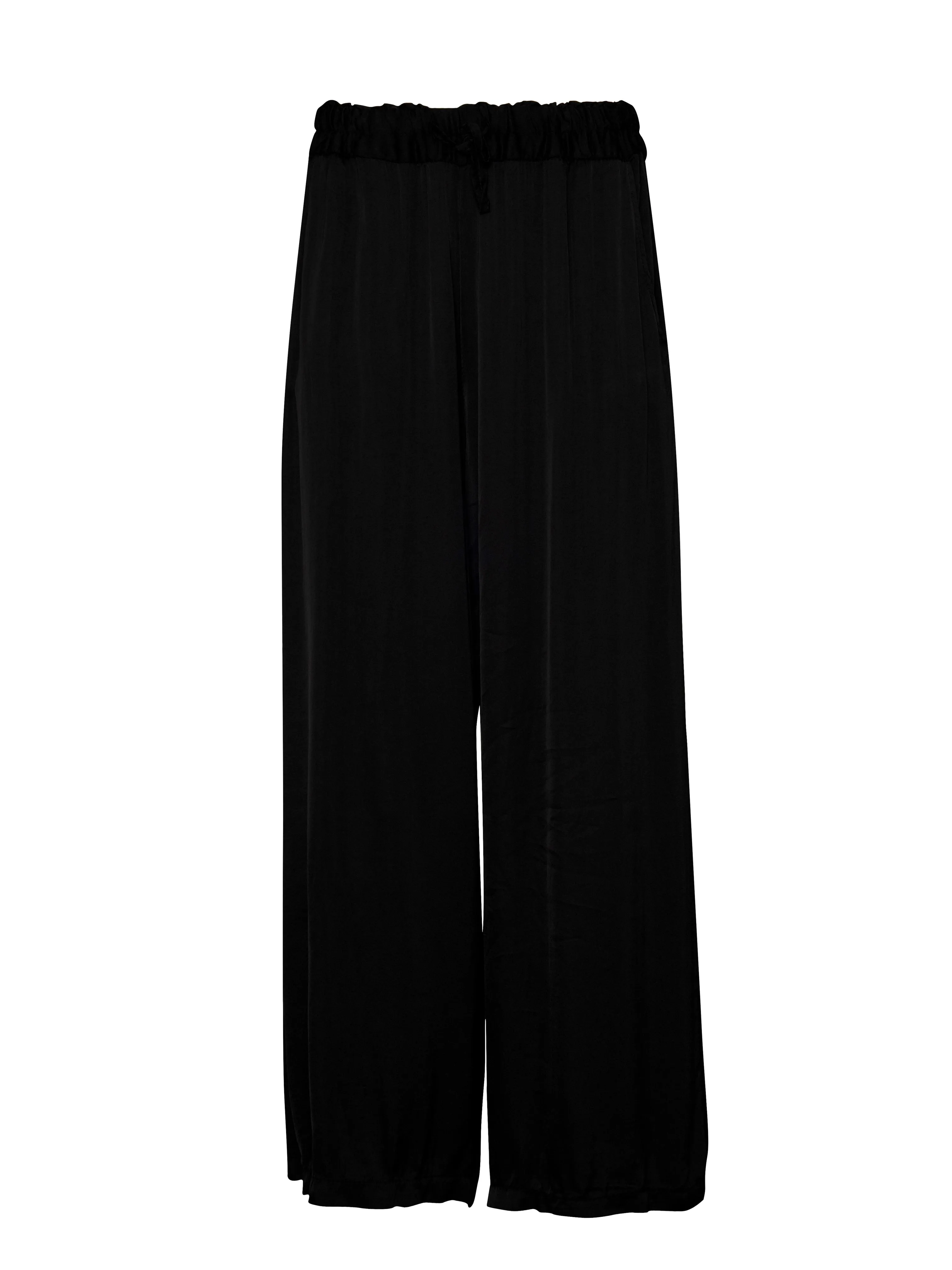 Silk Blend Wide Leg Trousers