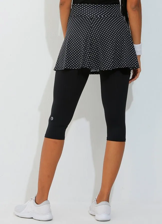 Skirted Capri (Black Polka Dot/Blk)