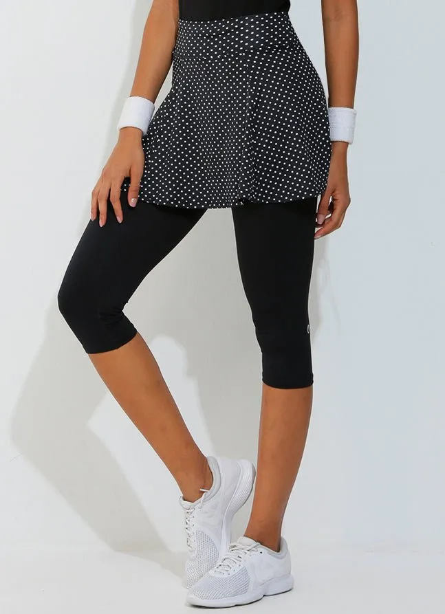 Skirted Capri (Black Polka Dot/Blk)