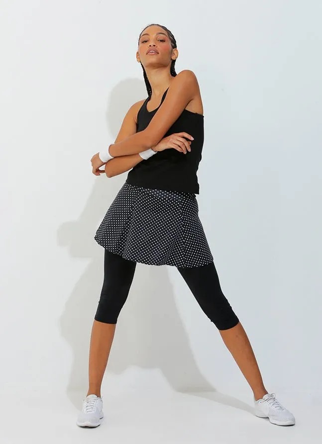 Skirted Capri (Black Polka Dot/Blk)