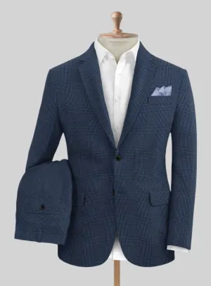 Solbiati Artic Blue Check Linen Suit