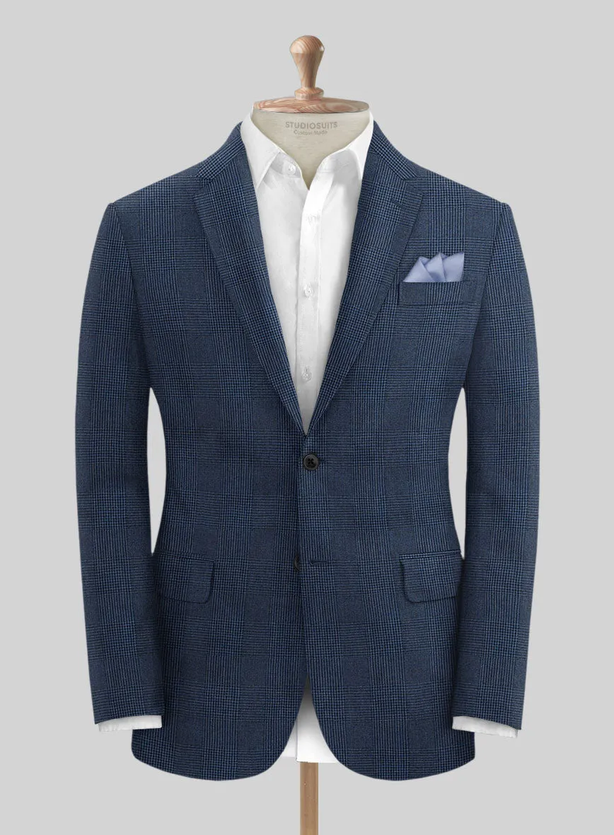 Solbiati Artic Blue Check Linen Suit