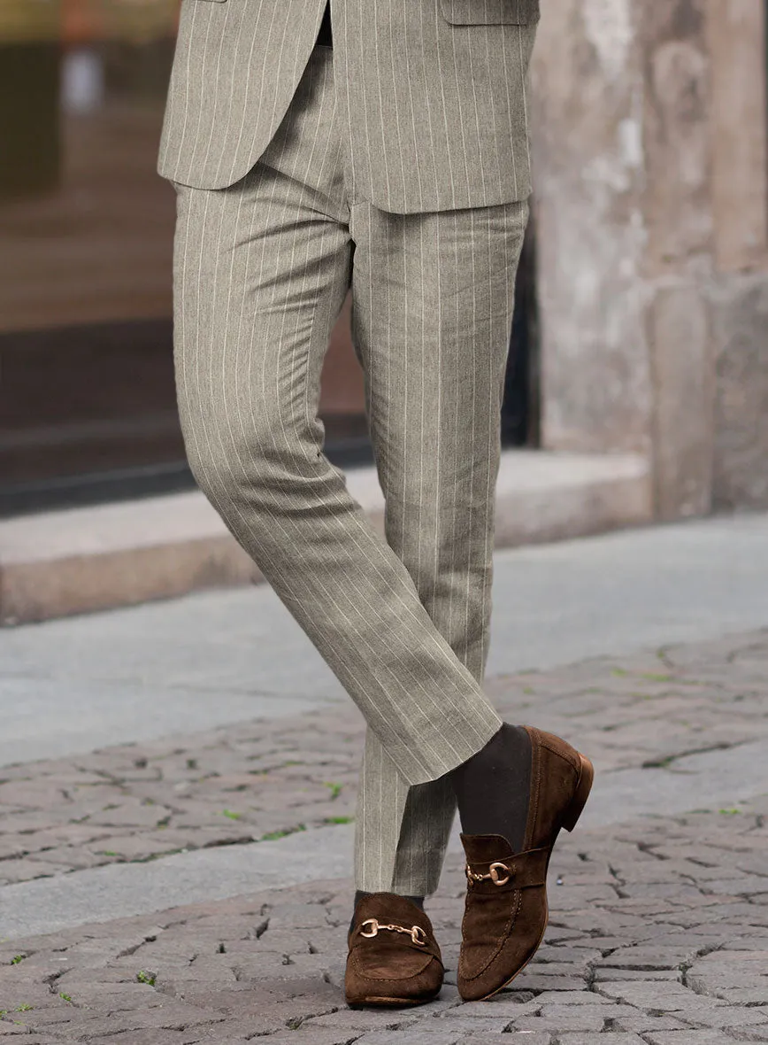 Solbiati Dark Beige Stripe Linen Suit