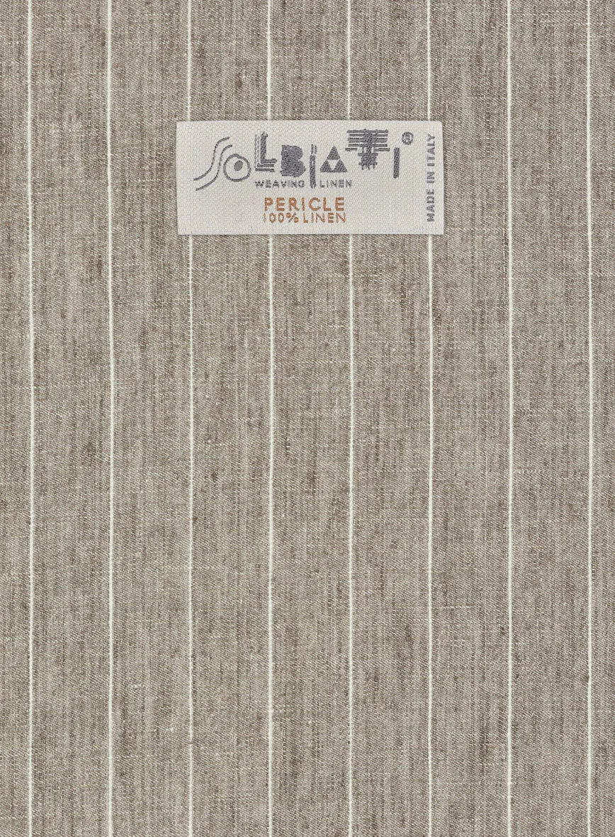 Solbiati Dark Beige Stripe Linen Suit