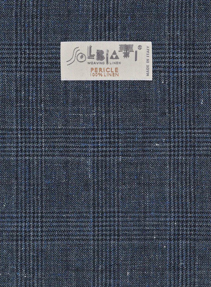 Solbiati Empire Blue Glen Linen Suit