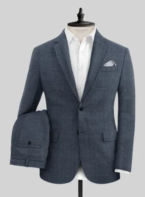 Solbiati Empire Blue Glen Linen Suit