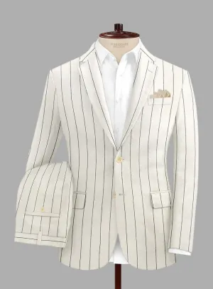 Solbiati Ivory Wide Stripe Linen Suit