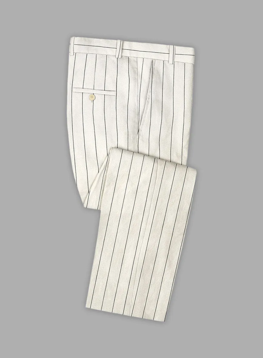 Solbiati Ivory Wide Stripe Linen Suit