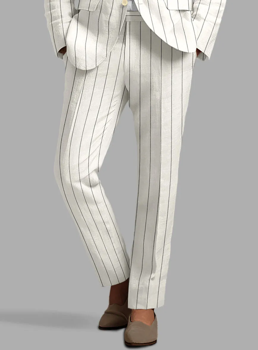 Solbiati Ivory Wide Stripe Linen Suit