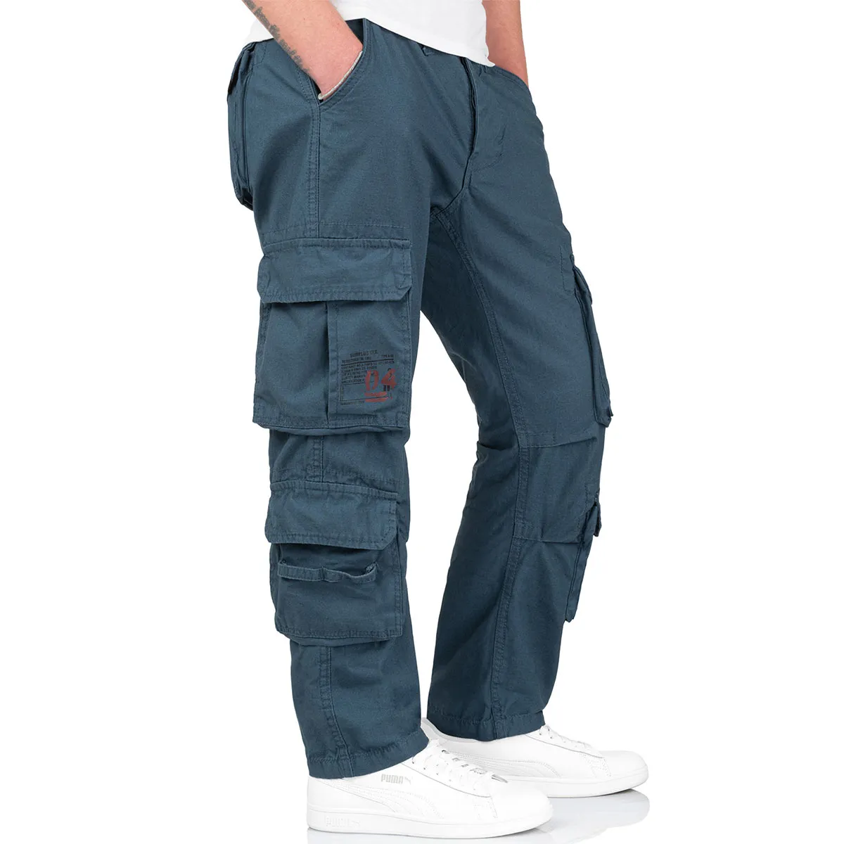 Surplus Airborne Slim Fit Cargo Trousers Blue