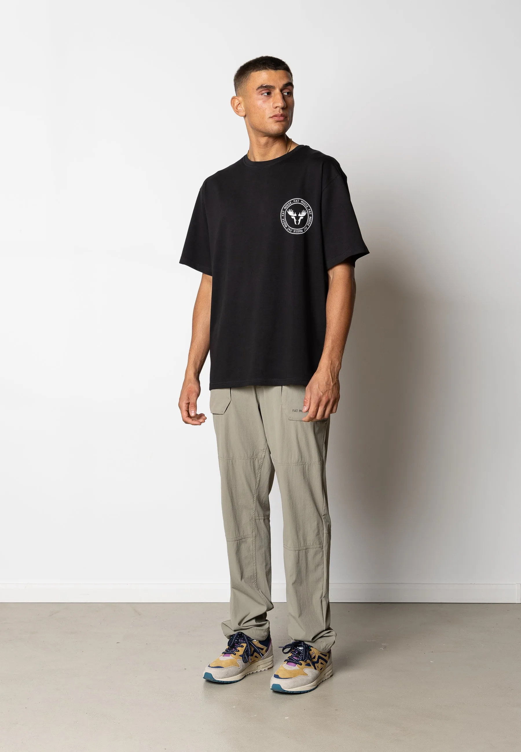 TRACK TROUSERS - Grey green/Black